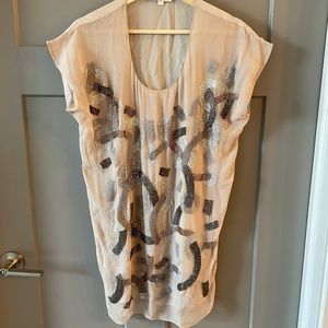 Gold Hawk Beaded Cocktail Dress